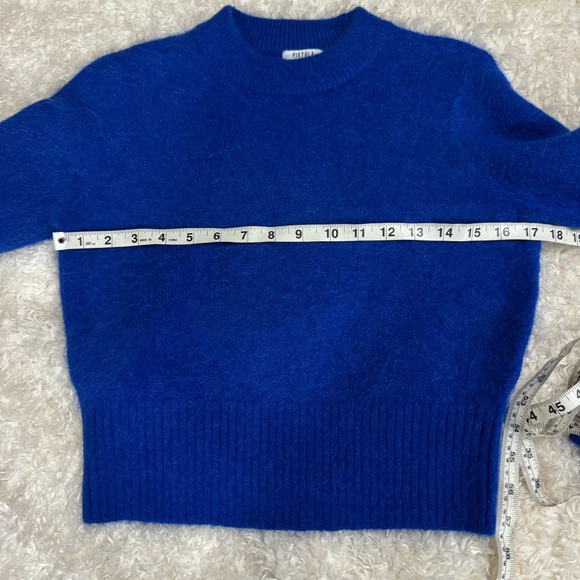 Pistola Sara Shrunken Crewneck Sweater Alpaca Blend in vibrant "Azure Blue - Picture 7 of 13